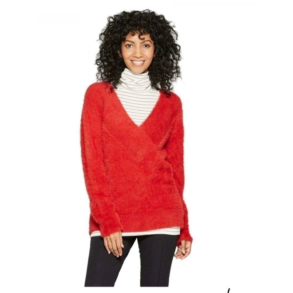 A New Day Eyelash  Christmas RED Sweater Large